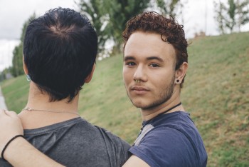 Male couple in the park